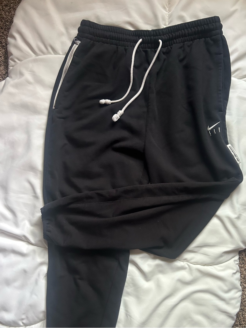 Nike Black Sweatpants with White Embroidered Swoosh